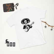 Load image into Gallery viewer, Guitar playing Skeleton Short-Sleeve Unisex T-Shirt