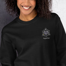 Load image into Gallery viewer, Aquarius Zodiac with Embroidery Unisex Sweatshirt