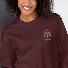 Load image into Gallery viewer, Aquarius Zodiac with Embroidery Unisex Sweatshirt