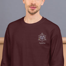 Load image into Gallery viewer, Aquarius Zodiac with Embroidery Unisex Sweatshirt