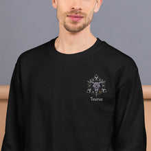 Load image into Gallery viewer, Taurus Zodiac with Embroidery Unisex Sweatshirt
