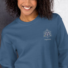 Load image into Gallery viewer, Aquarius Zodiac with Embroidery Unisex Sweatshirt
